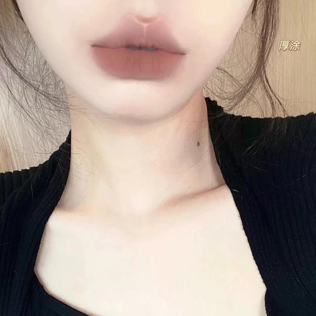 Lip Lacquer Chestnut Color Fashion Matte Cement Gray Black Rabbit