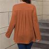 Women's Fashion Solid Casual V-Neck Long Sleeve Top