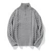 Autumn Winter Crew Neck Wool Cable Knit Sweater - Couple Horse Design, Trendy and Versatile