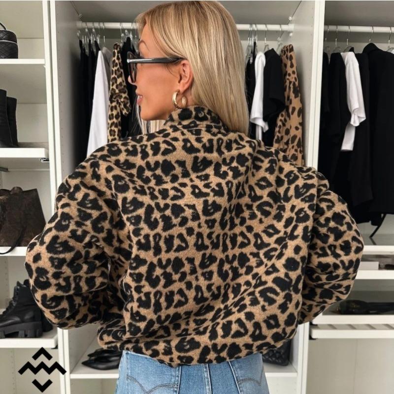 Spring and Autumn American Retro Leopard Print Jacket Women's New Loose Casual Jacket Top