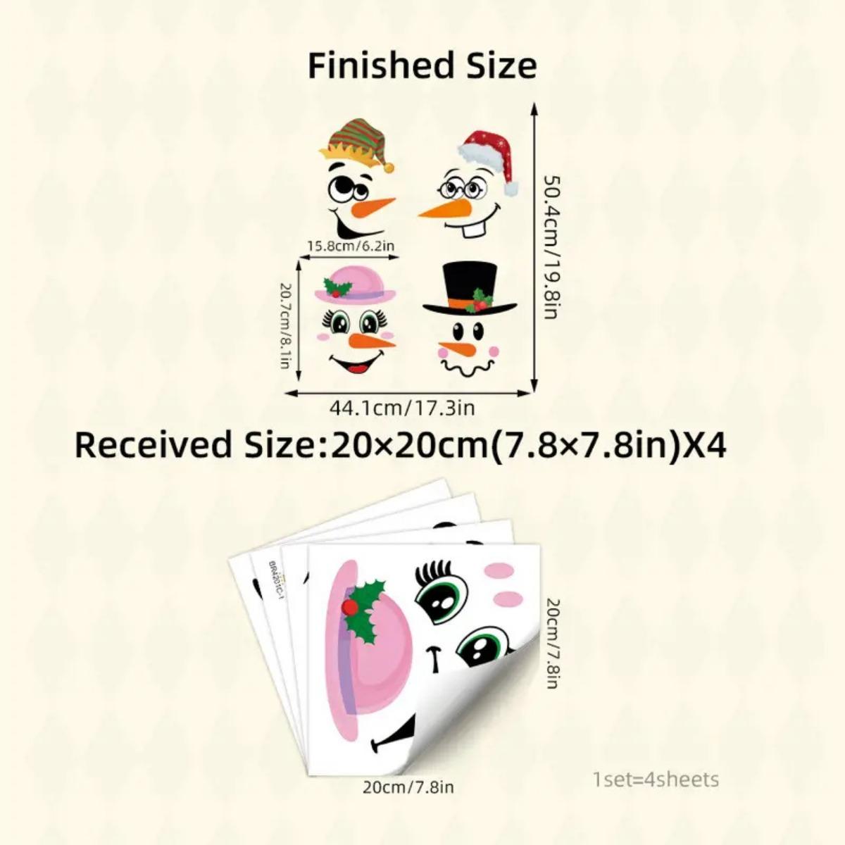 

4 Sheets/Set Cartoon Face Stickers,Self-Adhesive, Plastic Surface Compatible,Removable, Home Decoration Fun Themed Decor & Walls Cover Up Ugliness [88074]