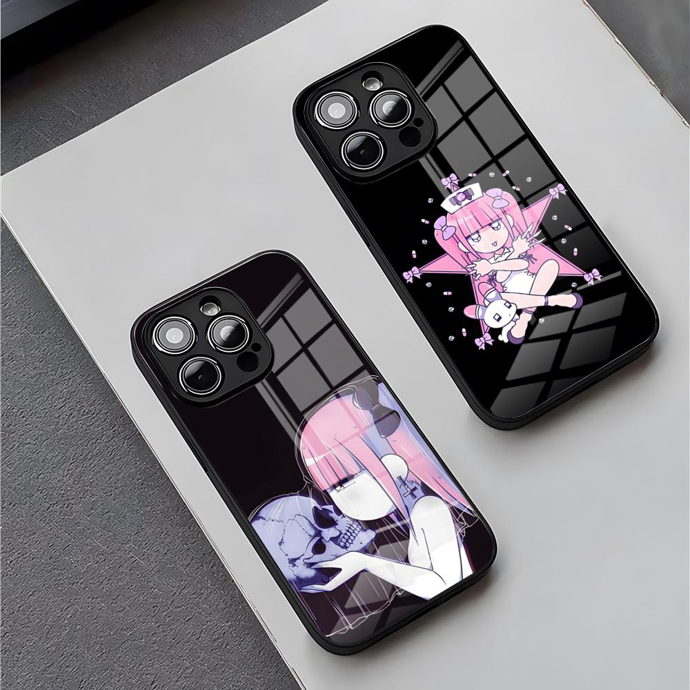 M-Menhera Chan Comic Phone Case For IPhone 16 Pro Max 15 Plus 14 Pro 12 11 13 Mini X XR XS Max 8 7 Plus SE Glass Cover