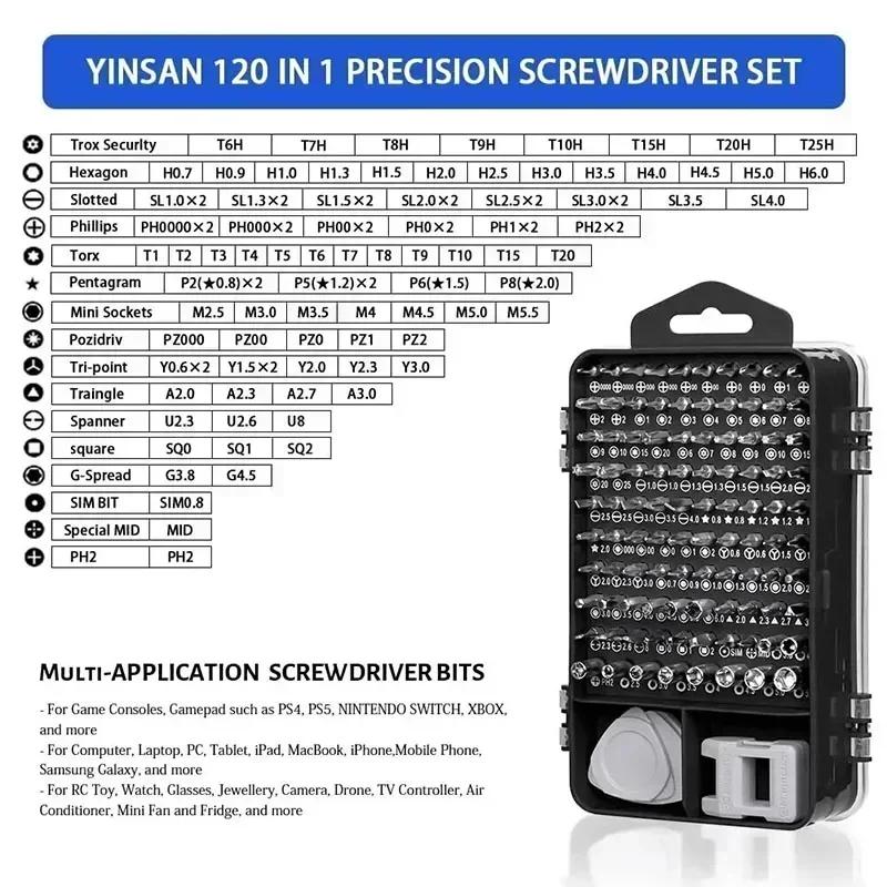 115 In 1 Precision Screwdriver Set PRO Electronics Magnetic Repair Tool Kit With Case For Repair Computer IPhone PC Household
