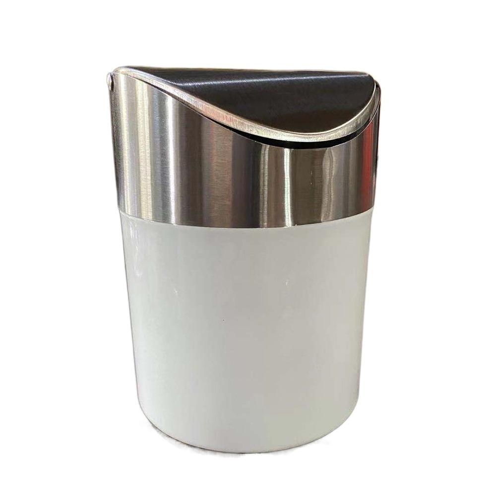 Rust-proof Desktop Trash Can Dust-proof Desktop Dumpster Mini Flip Trash Can  Bathroom