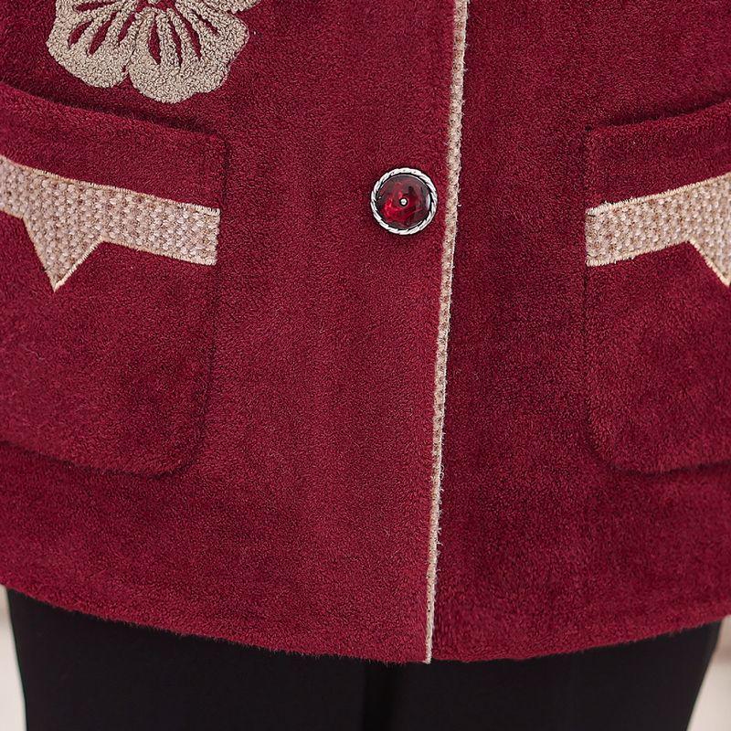 Grandma's Plus Velvet Winter Wool Coat - Thick Mink Velvet for Middle-Aged & Elderly Women