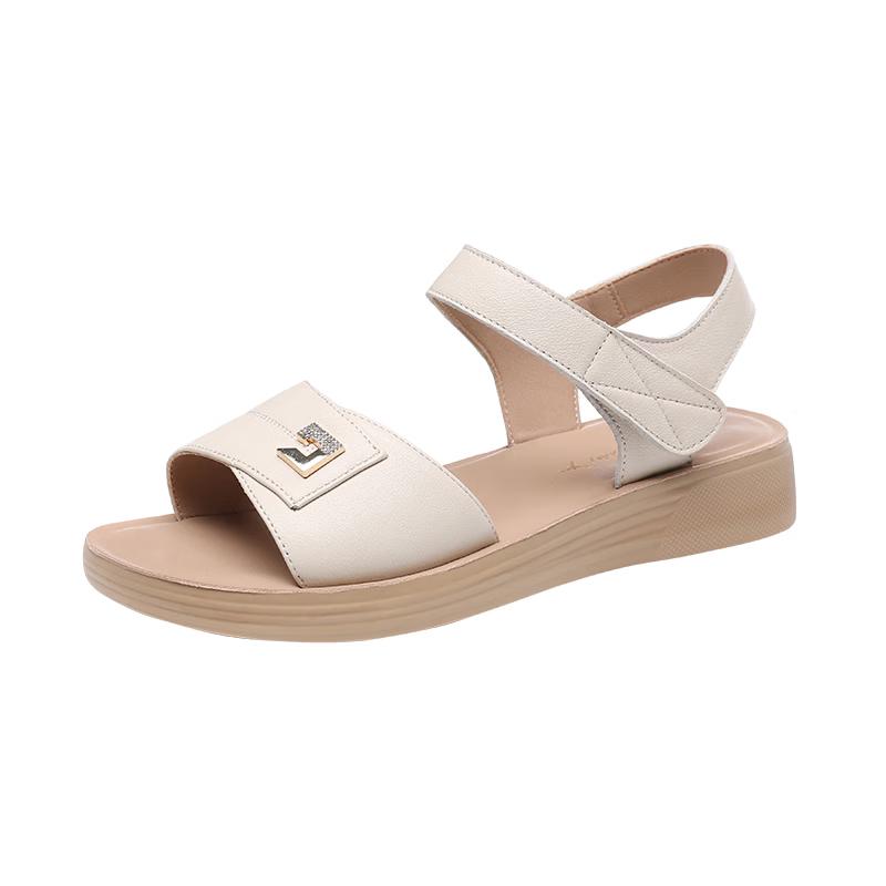 Red Dragonfly Women s Soft Leather Flat Casual Sandals 36