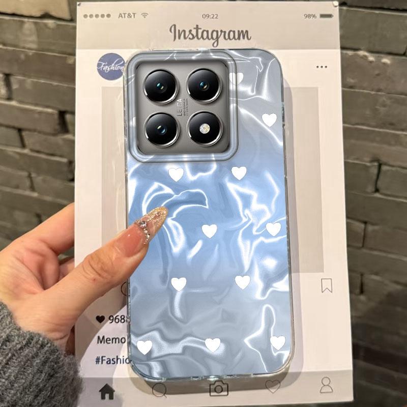 Summer Heart Cherry Girls Water Texture Phone Case For Xiaomi 14T 13T Pro 14Tpro 11 Lite 5G NE Silicone Shockproof Fundas Cover