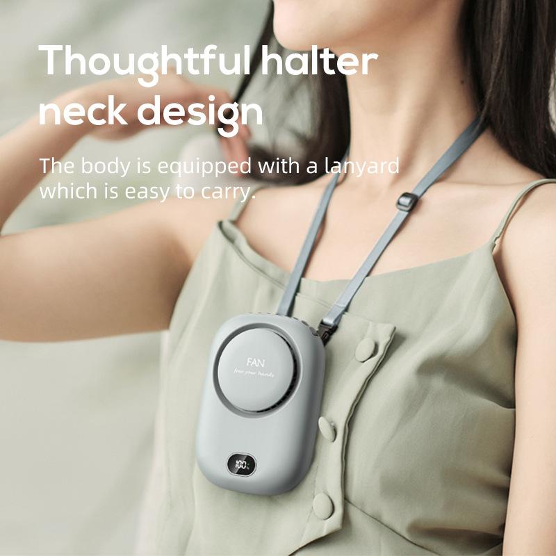 DQ203 USB Rechargeable Outdoor Neck Fan with Normal Button Speed Control