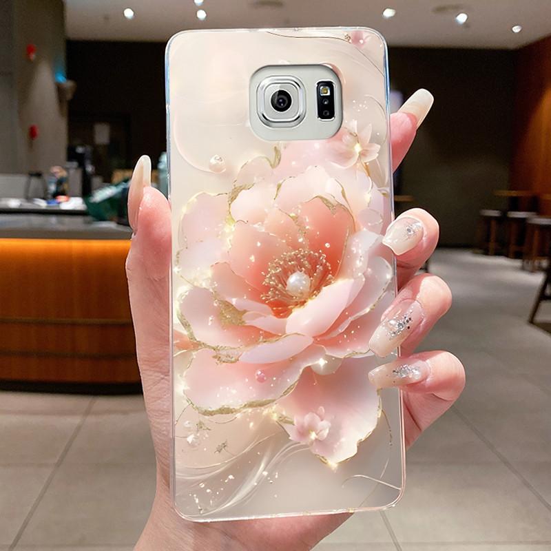 Hülle Für Samsung Galaxy S6 Edge Plus Blume Schmetterling Handyhüllen Für Samsung S5 S6 Edge+ Weiches Silikon Transparente TPU Hüllen