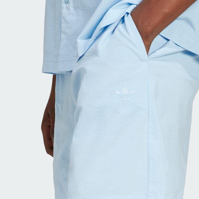 Adidas Originals Logo Elastic Waist Mid-Rise Pocket Casual Shorts Men Shorts Sky-Blue JD2462