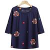 Stylish Summer Seven-Sleeve Top Set for Middle-Aged and Older Women