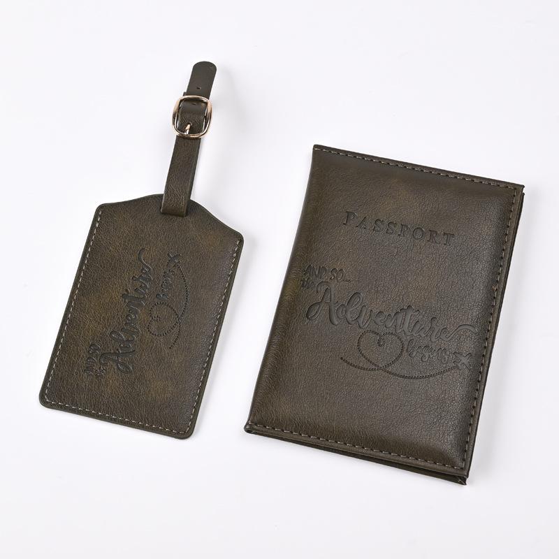 Reisepasshülle mit Kartenfach, Kunstleder, Heißprägung, Reisebrieftasche, schwarze Dokumentenhüllen für unterwegs