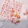 TENSOR M-987 Embossed Jelly Series Gold Advanced Pink Bow Nail Stickers