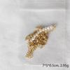Double Layer Bead Chain Bracelet Set with Semi-precious Stones and Faux Baroque Pearls On 18K Plated Stainless Steel