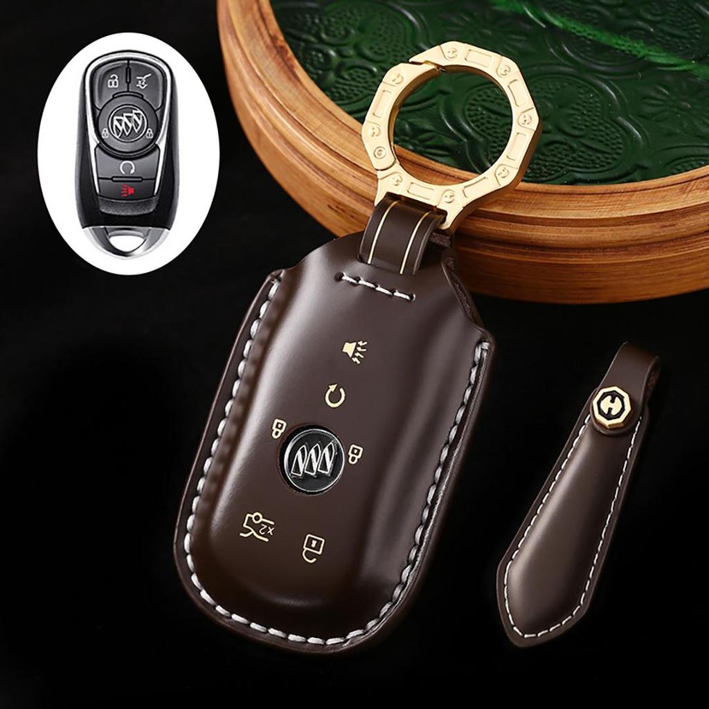 Suitable for Buick Jun Vietnam Cora Gl6gl8 Handmade Cowhide High-End Car Key Cover Keychain