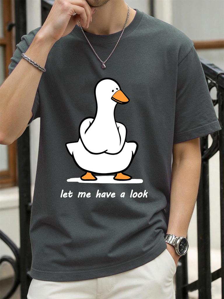 Let Me Have A Look Goose Printed TShirts Womens Cotton Summer Tops Soft Loose ONeck Short Sleeve T Shirts Casual Woman Clothes