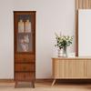 Tall Wooden Sideboard Storage Buffet Cabinet w/ Door & 3 Drawers, for Dining Room Kitchen Hallway Entryway, 32W x 29D x 110H cm