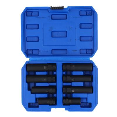 8-teiliges Radmuttern-Steckschlüssel-Set, 58 bis 4564 Zoll, Cr-Mo-Stahl, dünnwandig, Werkzeugsatz zum Entfernen von Radschlössern