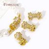 18K Gold Plated Cubic Zirconia Crystal Bead Screw Clasps Accessories Turnbuckle Connector Lock DIY Bracelet Necklace Materials