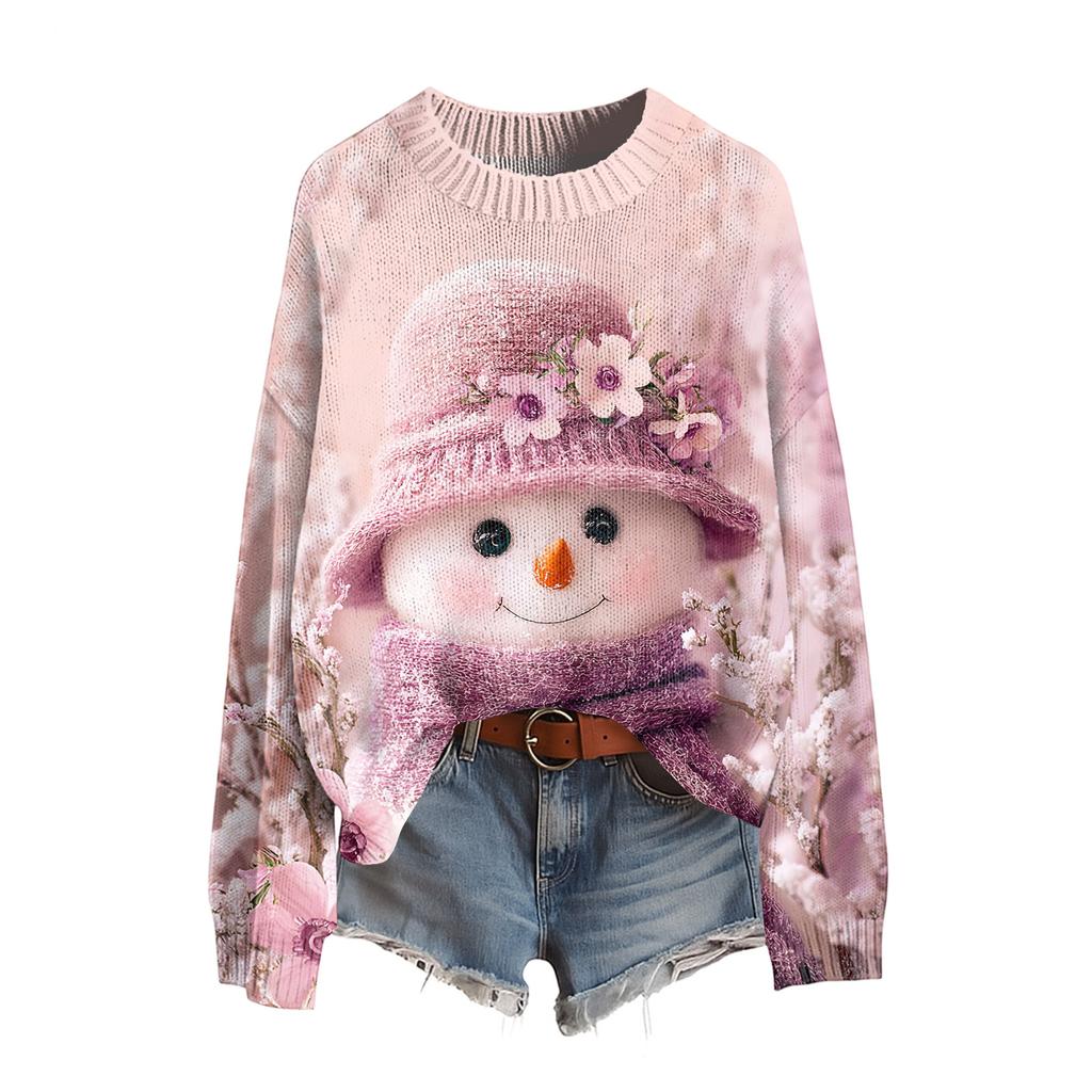 Damen Lustiger Damen Weihnachts-Pullover R-Ausschnitt Weihnachts-Jumper Weihnachts-Outfit Hässliches Sweatshirt Weihnachtskostüm