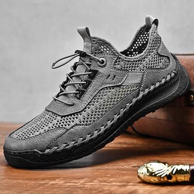 Heren casual mesh schoenen Grote maat ademende trade sneakers schoenen Handgemaakt rundleer splice mesh net schoenen C1165