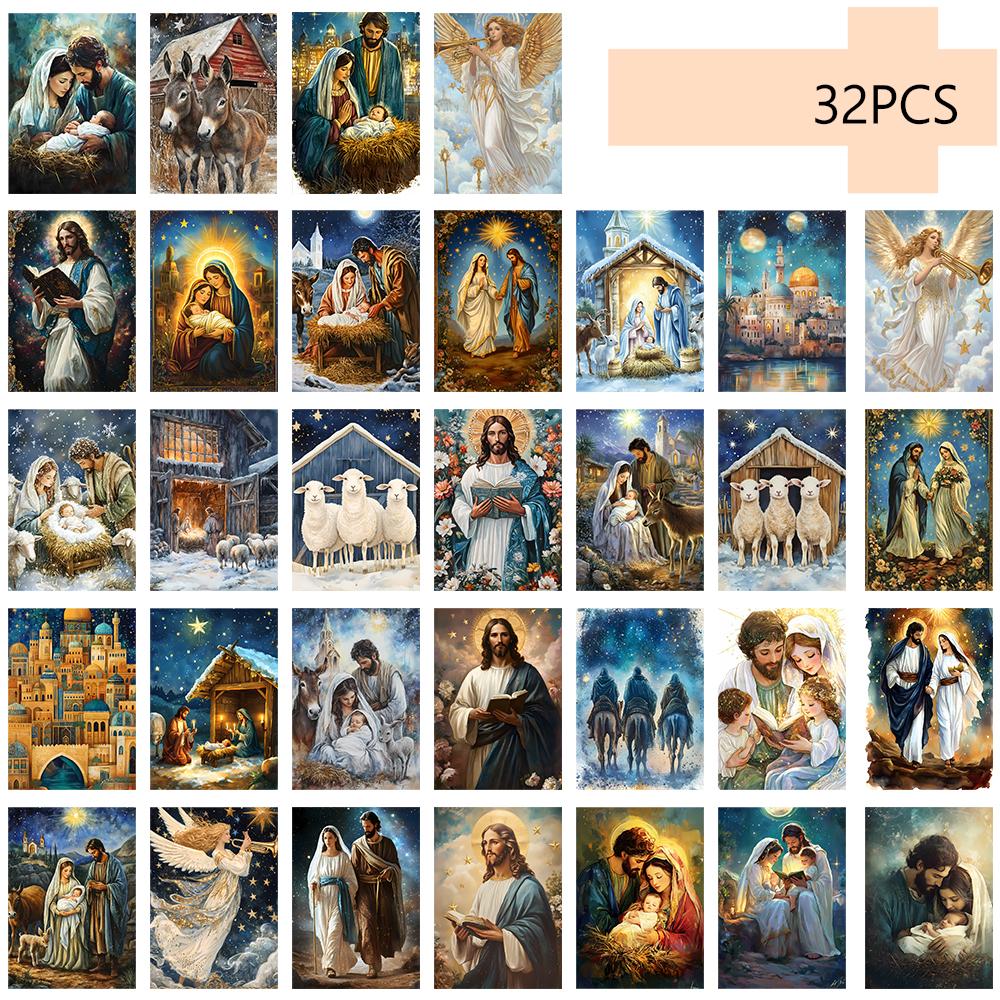 32cps, Christmas Postcards, the Birth of Jesus, Birthday/anniversary Gifts, Collectibles, Suitable for Gifting, Mailable.