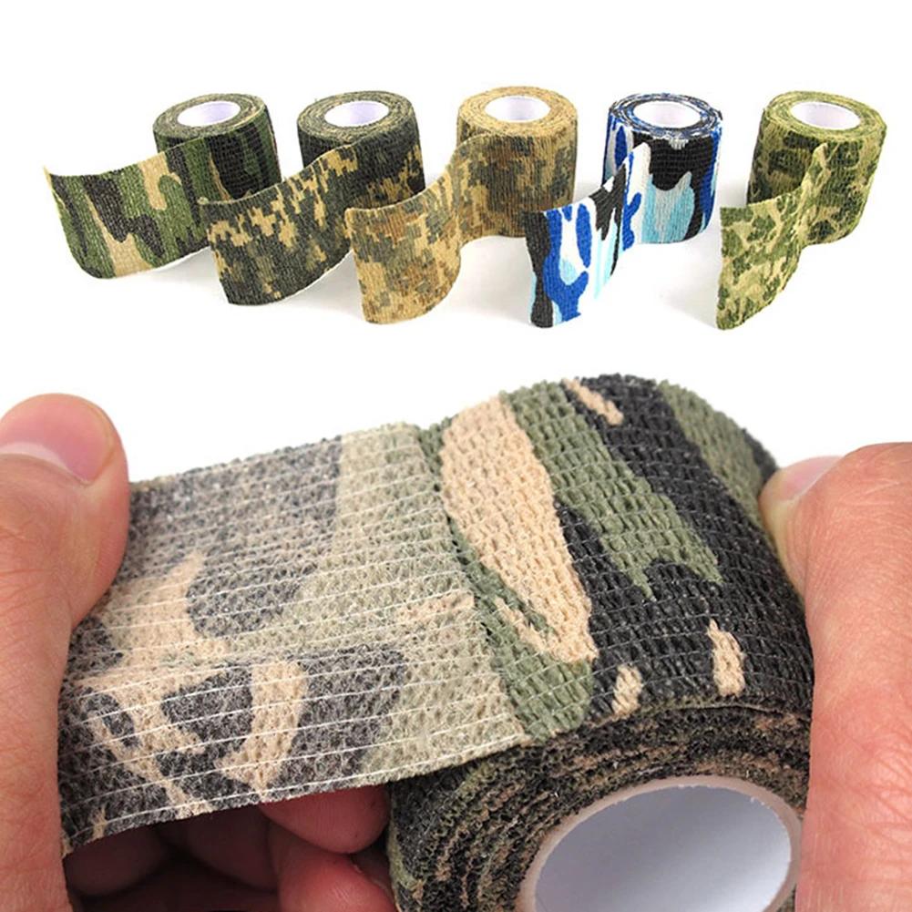 1 Roll U Pick 4.5m*5cm Waterproof Outdoor Camo Hiking Camping Hunting Camouflage Stealth Tape Wraps self adhesive