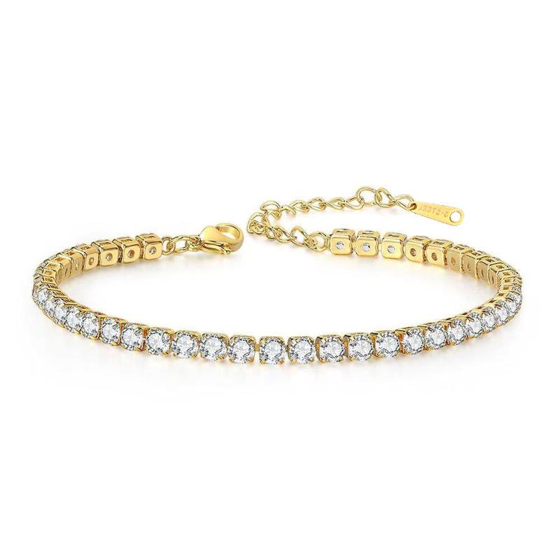 Dongdaemun Personality Minimalist Wind Cold Wind Zircon Super Flash Bracelet Female Retro Girlfriend