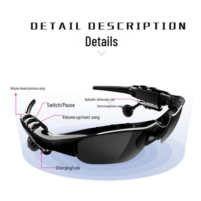 

Smart Bluetooth Polarized Cycling Sunglasses with Music & Call Function чорний