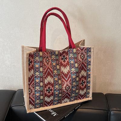 Leinentasche mit großer Kapazität Neue handgewebte Mama-Tasche Damenmodische Pendler-Ein-Schulter-Handtasche