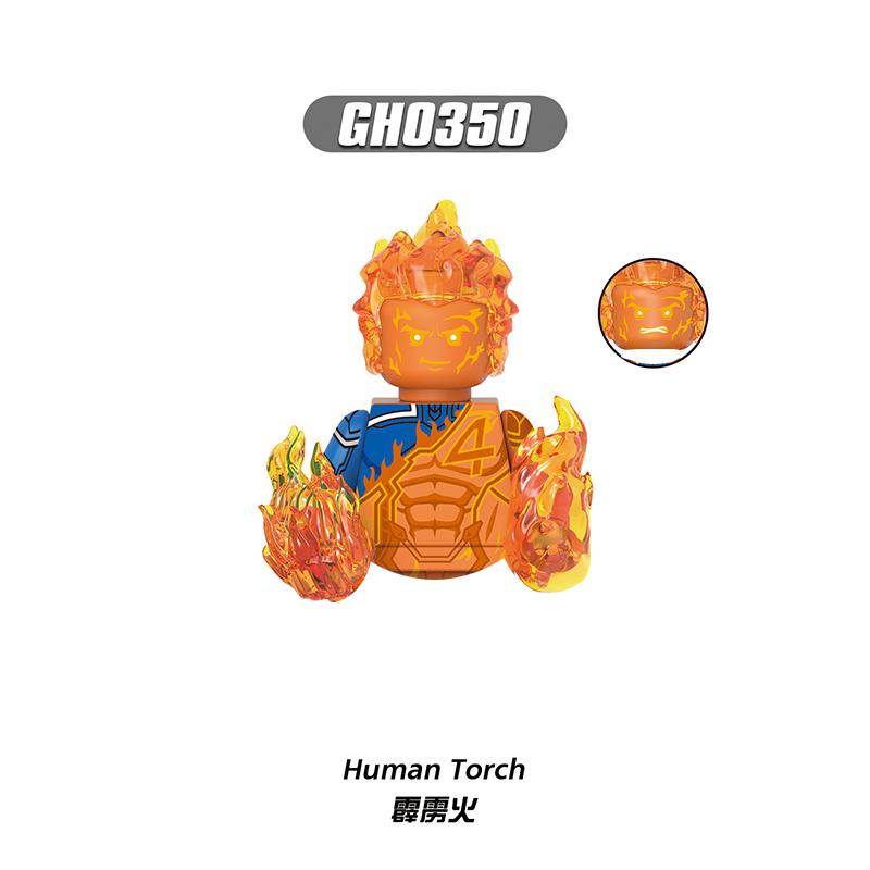 

Фантастическая Четверка Человек-Факел Кирпичики Сделай сам Игрушки Подарки Сорвиголова Каратель Минифигурки Строительные блоки Мини Экшн-фигурки Для Детей