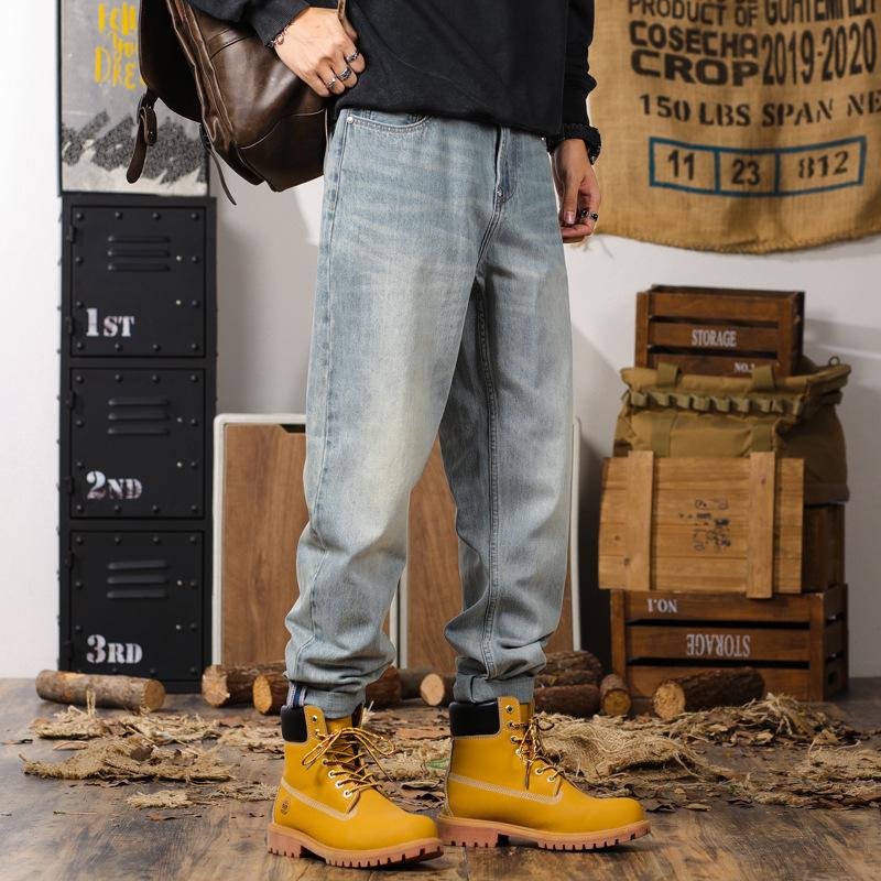 Джинсы-шаровары мужские осенние хлопковые прямые брюки-шаровары мужские осенние американские модные брендовые джинсы мужские осенне-зимние 29 синий