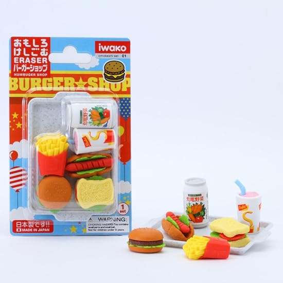 Sugata Iwako Eraser Burger Shop 10-Piece Blister Pack SCER961099
