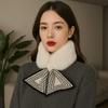 Solid Color Winter Neck Warmer Thicken Elegant Shawl Fashion Accessory Plush Scarf  Cold Weather
