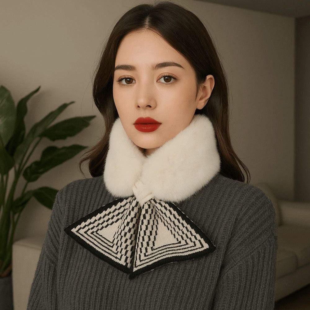 Solid Color Winter Neck Warmer Thicken Elegant Shawl Fashion Accessory Plush Scarf Cold Weather