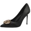 French Black High Heels Women's 2025 New Temperament Muse Fan Stiletto Pointed Sexy Single Shoes Versatile Stiletto