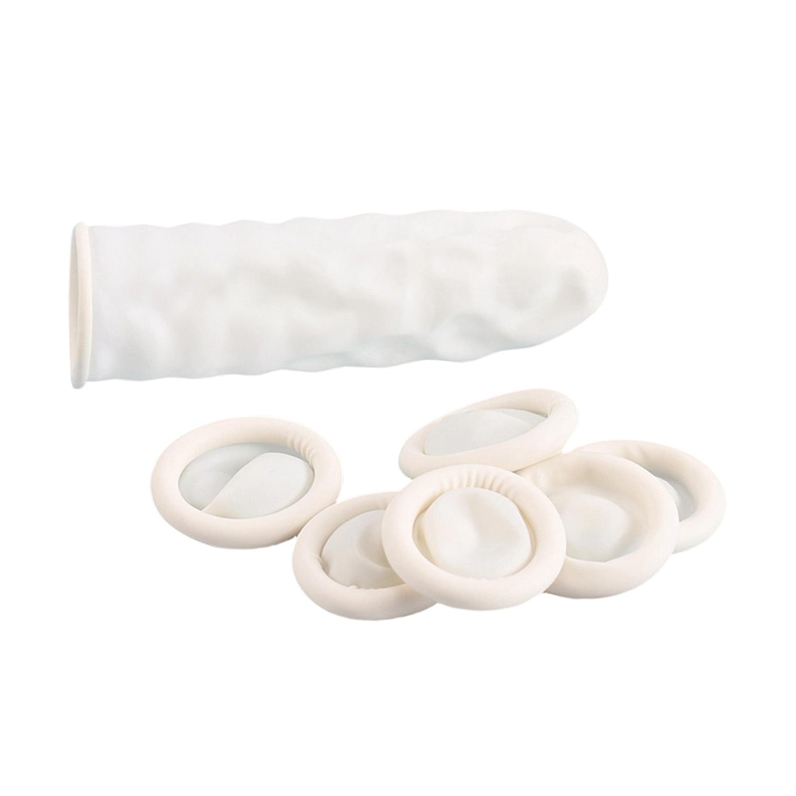 

Disposable Latex Finger Cots, Protective Finger Covers For Grooming, Cleaning, Crafting And Industrial Use One Size белый