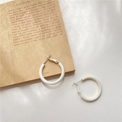 Round Earrings Girl Heart Candy Color Simple Ins Earrings Cold Style Silver Needle Eardrops