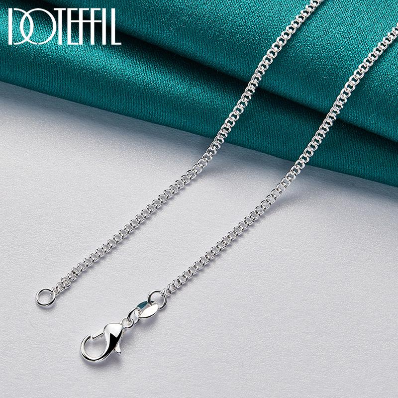 2mm O-Chain 40-75cm Necklace Silver Color Beautiful Jewelry