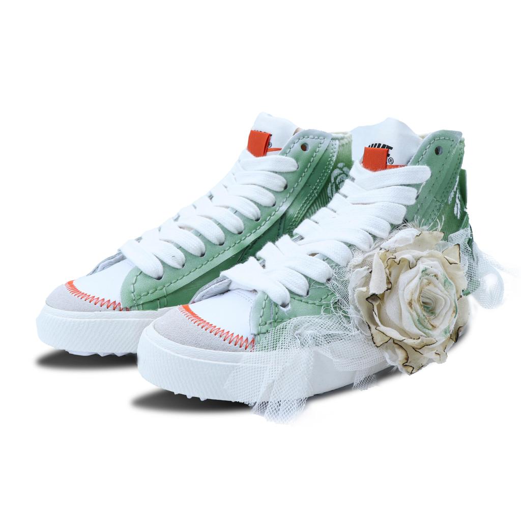 Nike Blazer Slip Resistant Abrasion Resistant Mid top Skateboard Shoes Unisex Green DD3111-100(Team147-)