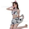 Sex Underwear Sexy Cow Uniform Seduction Bed Set Open Cute Passion Pajamas Split Open Skirt