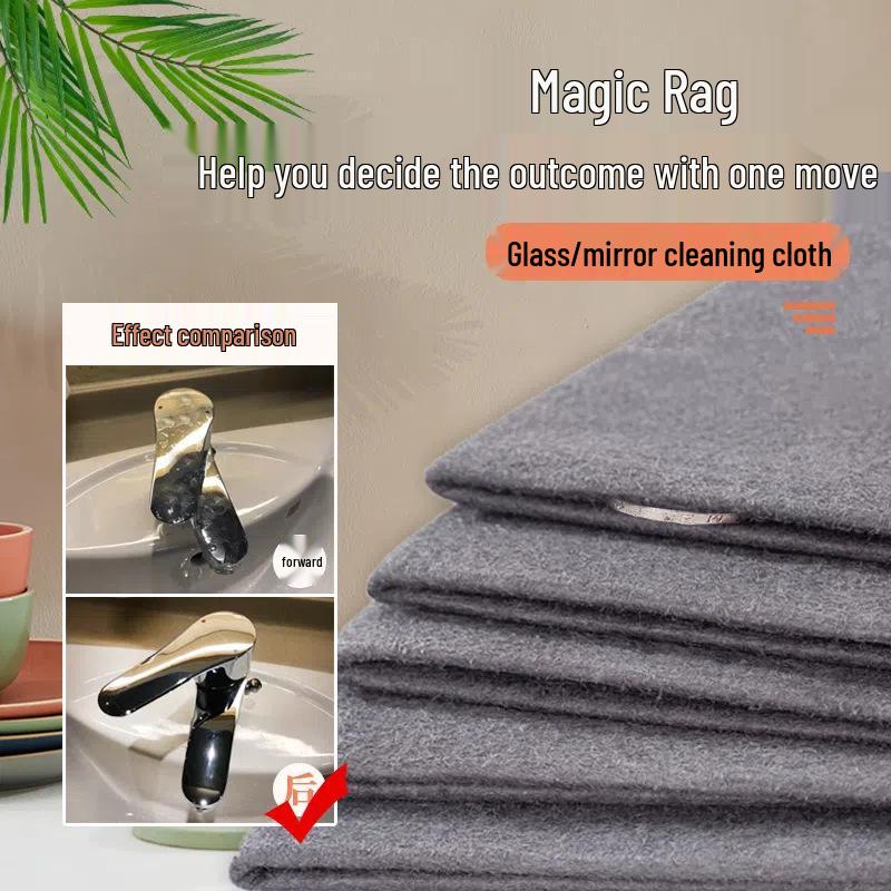 Magic Thickened Lint-Free Glass & Mirror Cleaning Cloth: Streak-Free, Watermark-Free for Windows & Household Surfaces