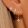 3PCS Shiny Crystal Huggie Hoop Earring Set Women Fashion Cartilage Hoops Earring Bulk Helix Jewelry Lobe Stud