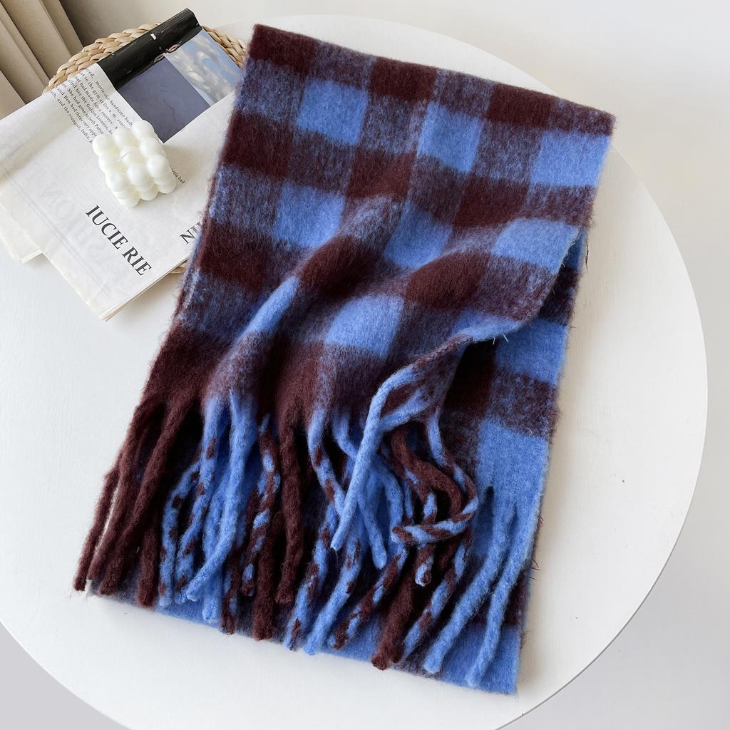 Solid color mohair scarf autumn and winter new women's warm scarf vacuum packaging