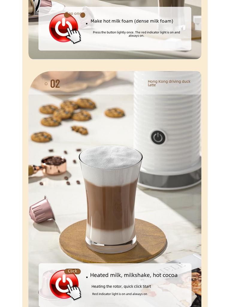 Automatisk elektrisk melkeskummer for varm og kald kaffe, latte art og husholdningsbruk