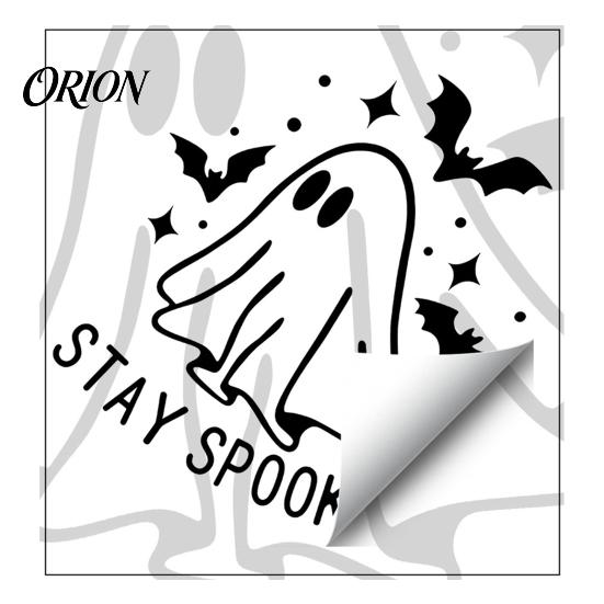 Halloween Window Decal Cartoon Ghost Cling, Waterproof Bat Static Glass Cling Sticker, Removable No Adhesive Sticker for Holiday Party Electrostatic