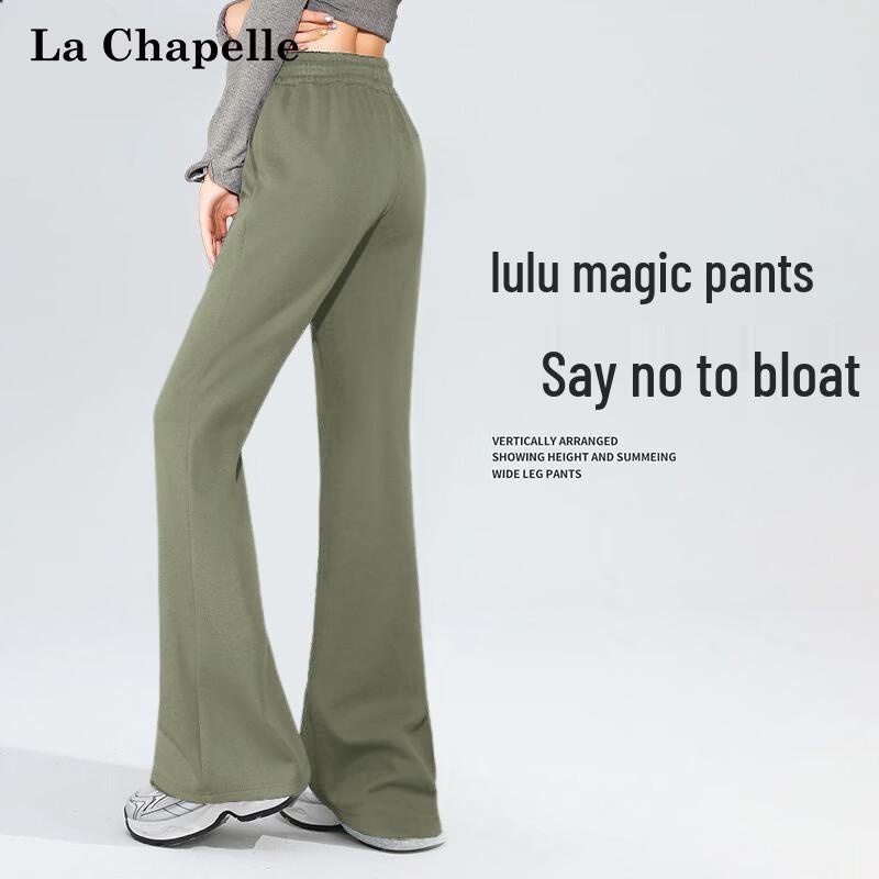 La Chapelle Women's High-Waist Flared Wide-Leg Pants