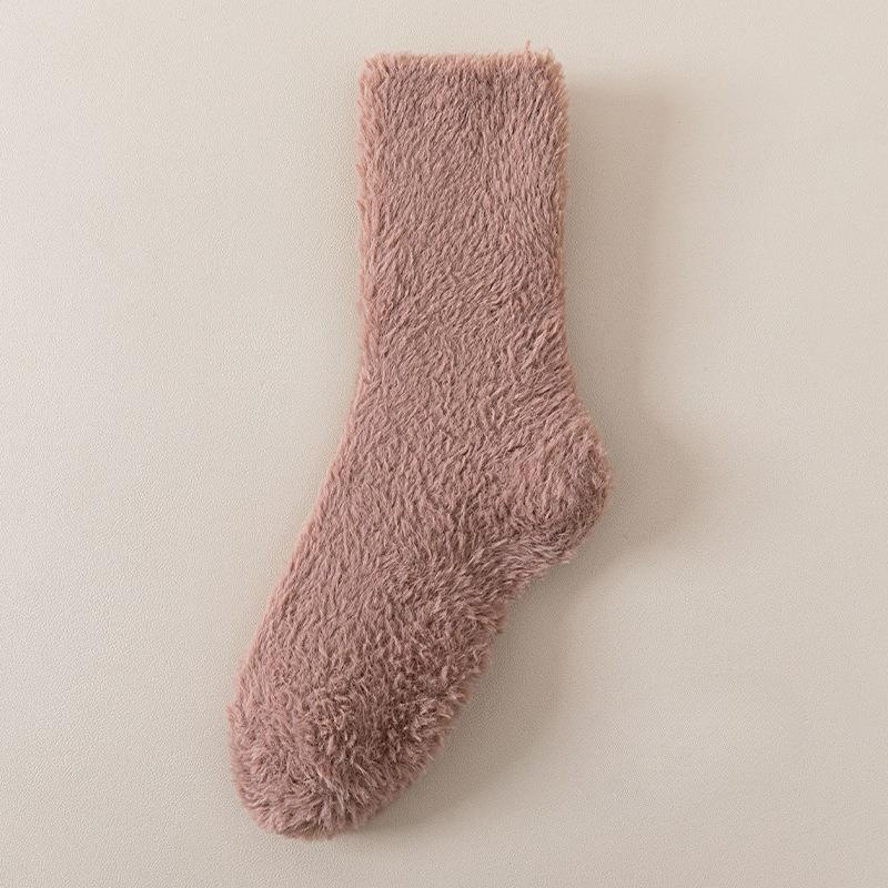 Autumn and Winter Coral Fleece Socks - Children's Thick and Warm Non-Fluffy Mid-Calf Socks with Fleece - Home Sleep Socks
