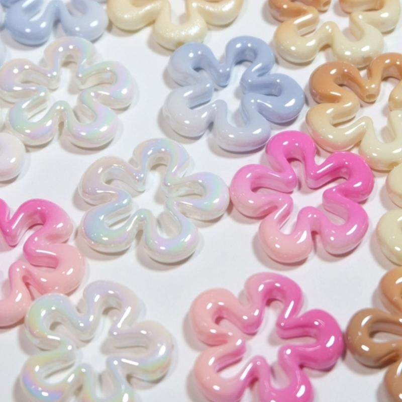 Gradient Hollow Flower Pendant Necklace Y2K Choker Collar Necklace Clavicle Chain Neckband Party Jewelry for Women Girls