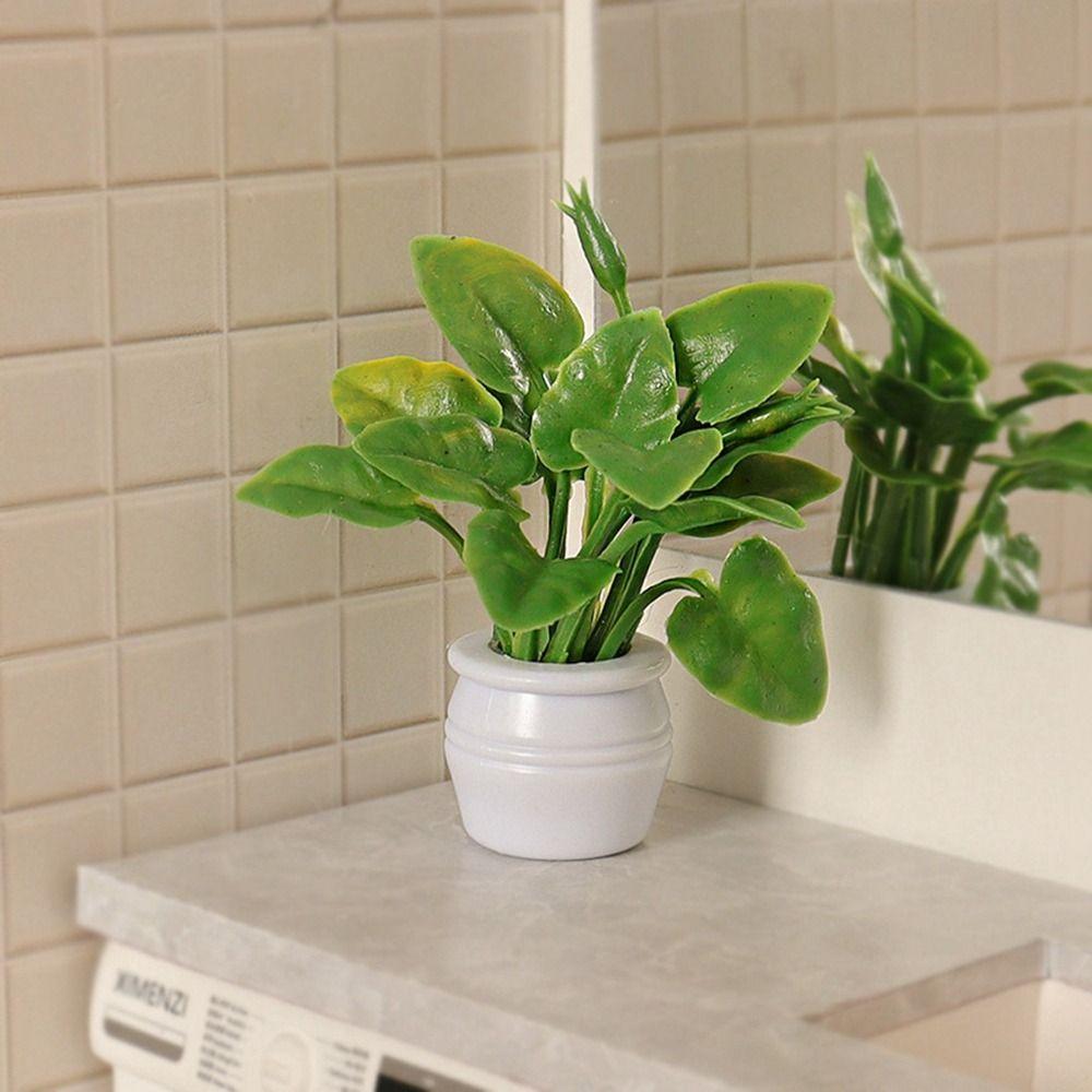 1:12 plastových simulačních váza 9 barev dokončených květinových miniaturních dekorací domečku pro panenky